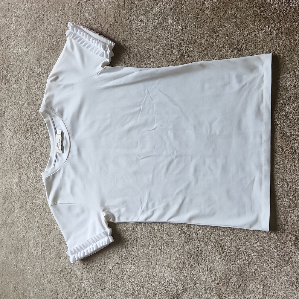 vineyard vines short-sleeved, grosgrain ribbon trim top